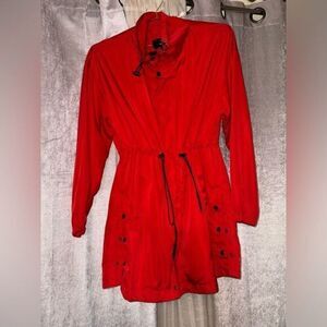 Forever 21 Red Trench Coat Windbreaker Raincoat Jacket